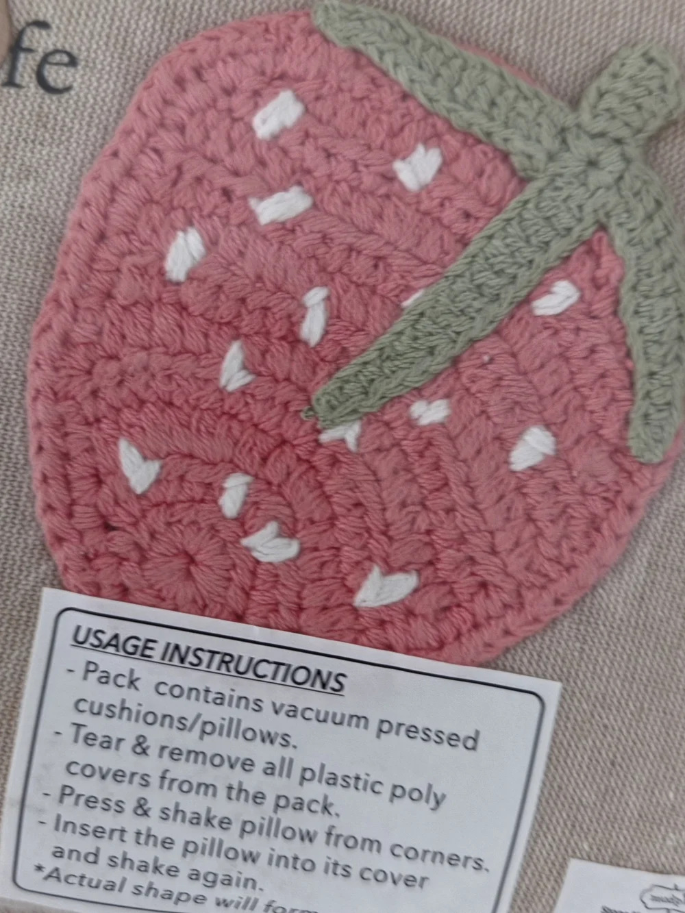 Mud Pie 8x8 Set Of 3 Crochet Pillow Set